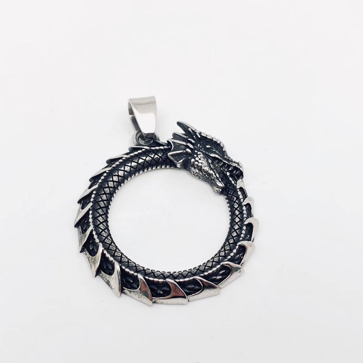 DRAGON CIRCLE STAINLESS STEEL PENDANT