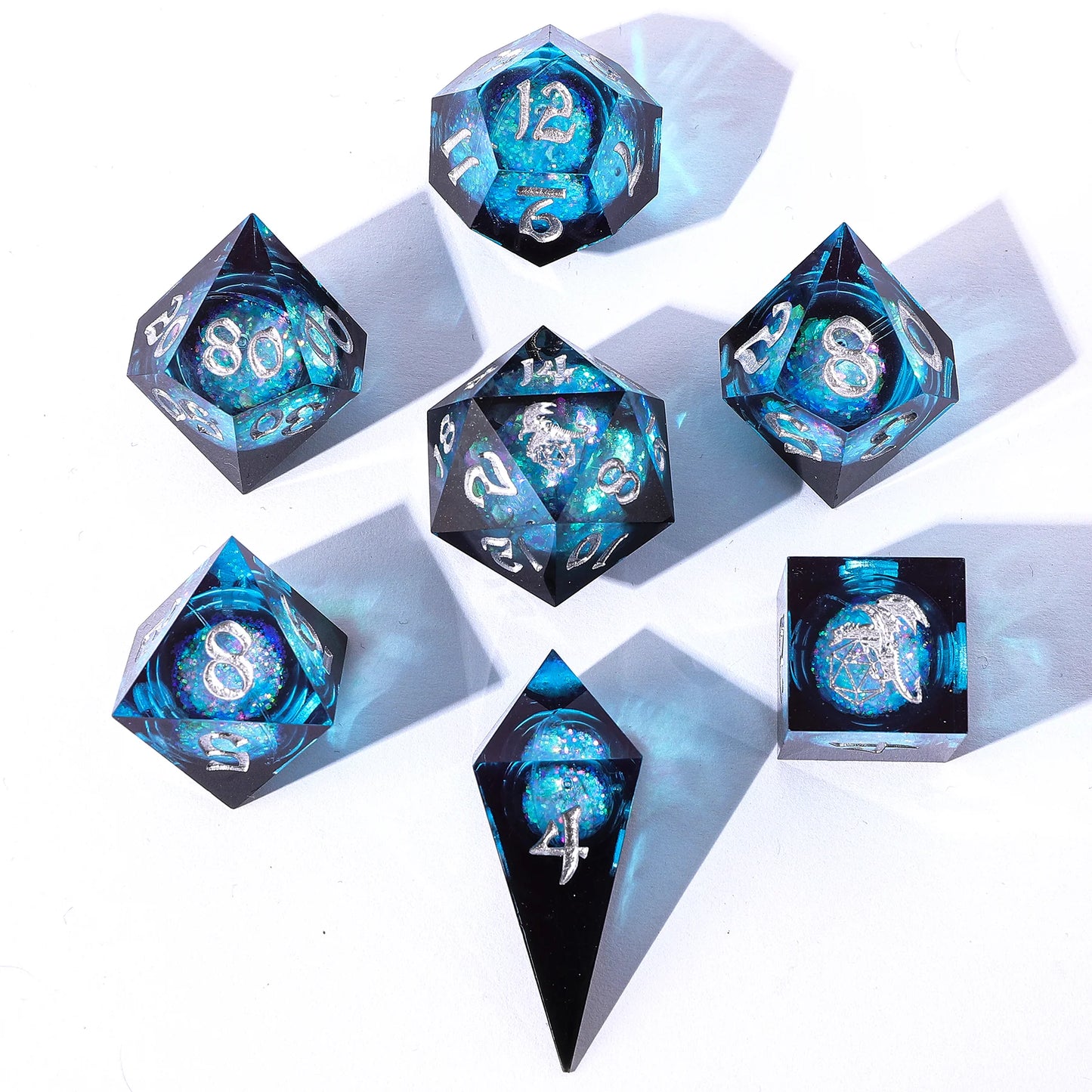 SHARP EDGE LIQUID CORE DICE SET - TWILIGHT AZURE