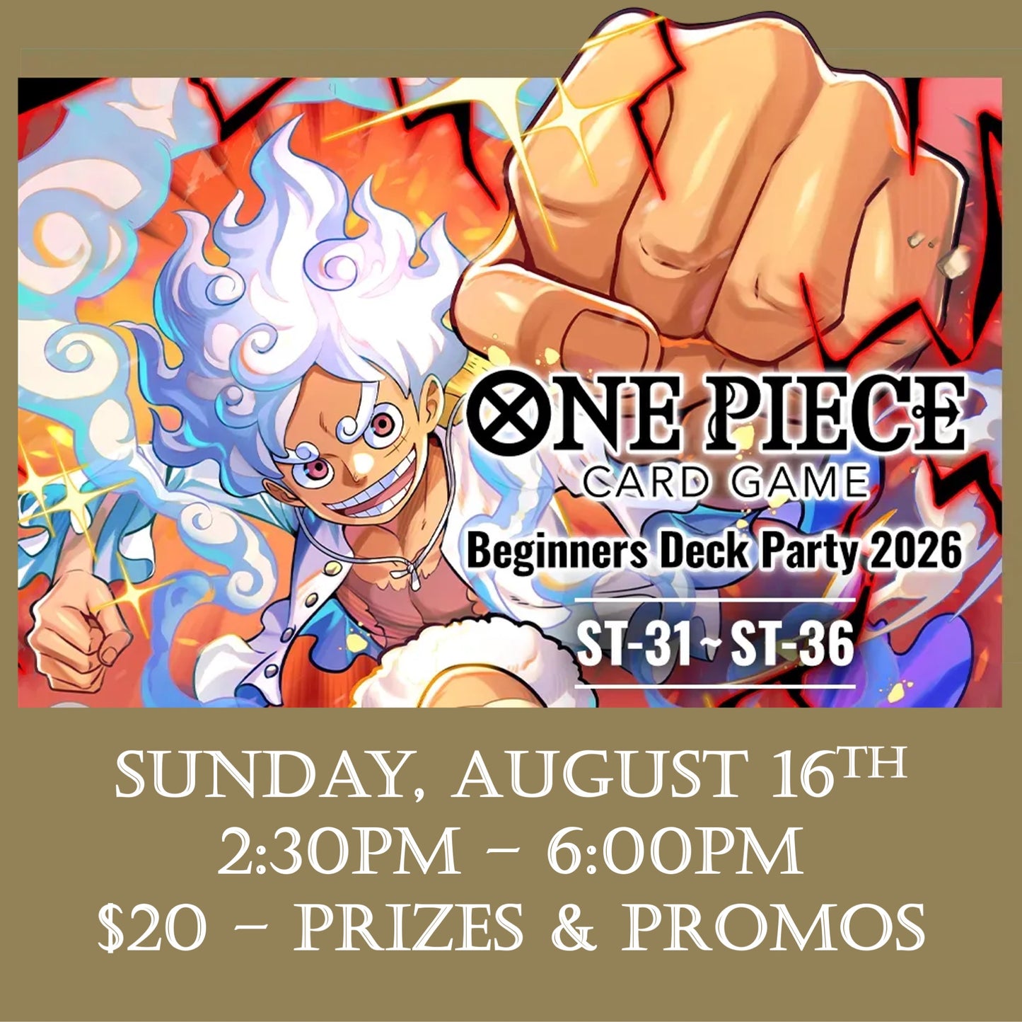 ONE PIECE: BEGINNER'S DECK PARTY ST31 - ST36