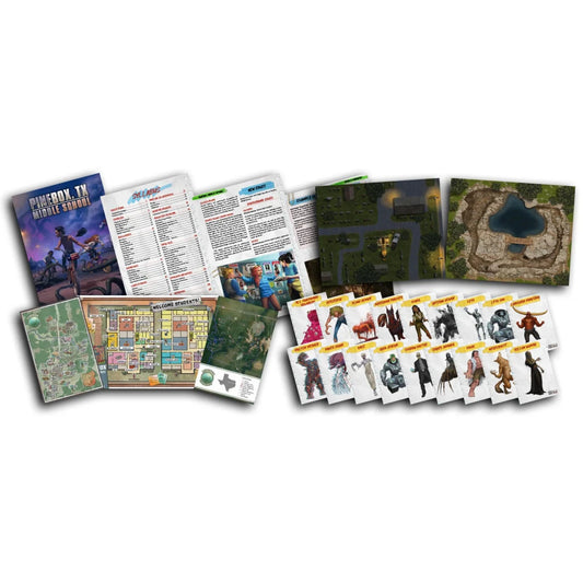 PINEBOX, TX MIDDLE SCHOOL RPG: BOX SET (Strange Worlds Adventure system)