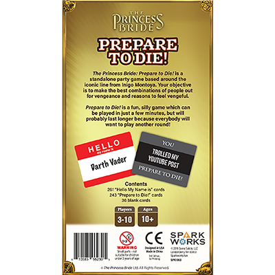 PRINCESS BRIDE: PREPARE TO DIE!