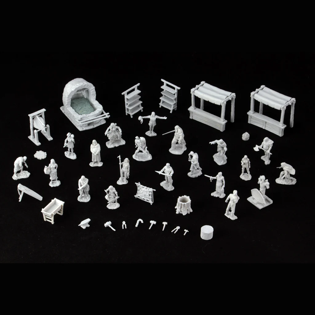 DEEP CUTS: TOWNSPEOPLE & ACCESSORIES UNPAINTED MINIATURES