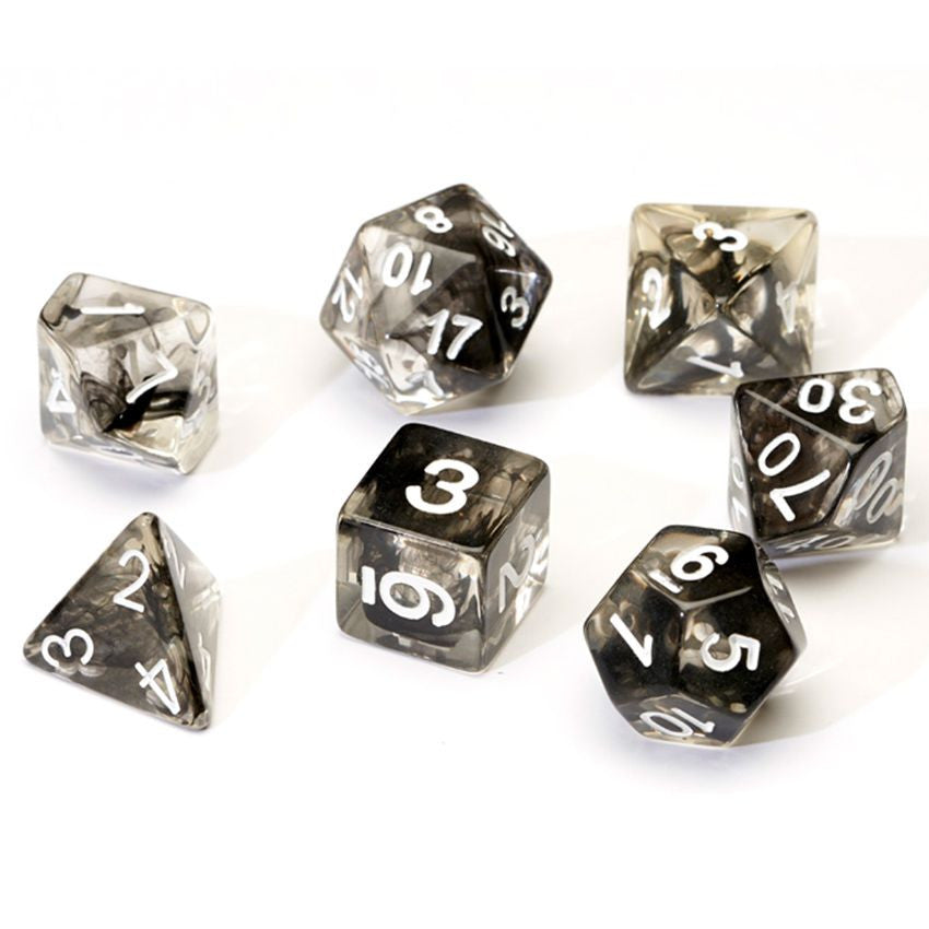 7-PIECE DICE SET: CLOUD TRANSLUCENT BLACK