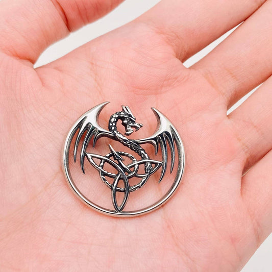 CELTIC KNOT DRAGON STAINLESS STEEL PENDANT