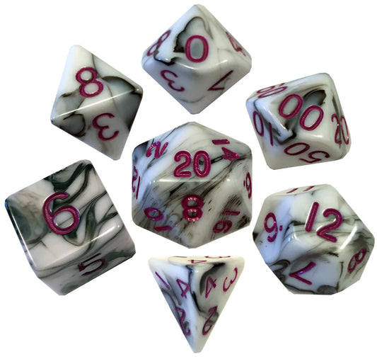 FANROLL MARBLE PURPLE NUMBERS POLYHEDRAL SET