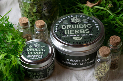 GAMING CANDLE!  DRUIDIC HERBS