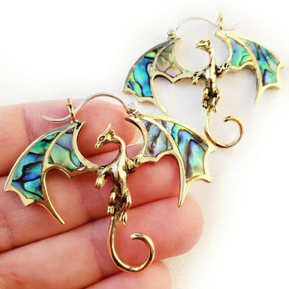 DRAGON CARVED ABALONE EARRINGS