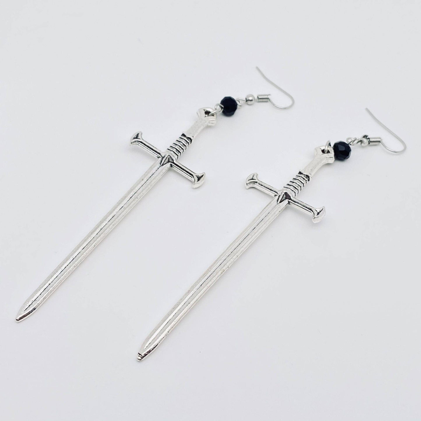 SILVER SWORD PENDANT EARRINGS