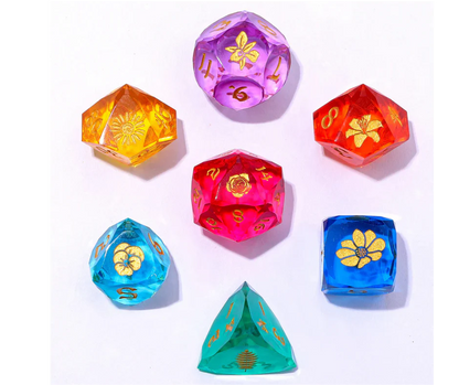 CAPTURED MAGIC SHARP RESIN DICE SET