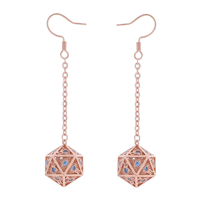DRAGON'S EYE D20 DICE EARRINGS