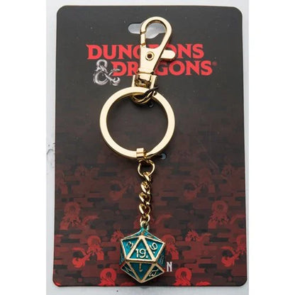 DUNGEONS AND DRAGONS GOLD D20 KEYCHAIN