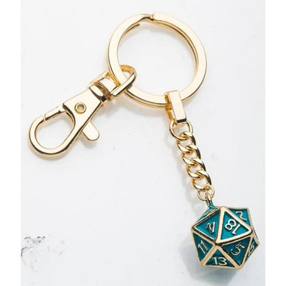 DUNGEONS AND DRAGONS GOLD D20 KEYCHAIN