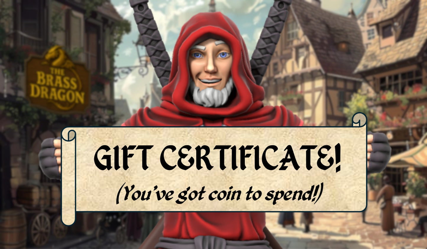 BRASS DRAGON GAMES GIFT CERTIFICATE