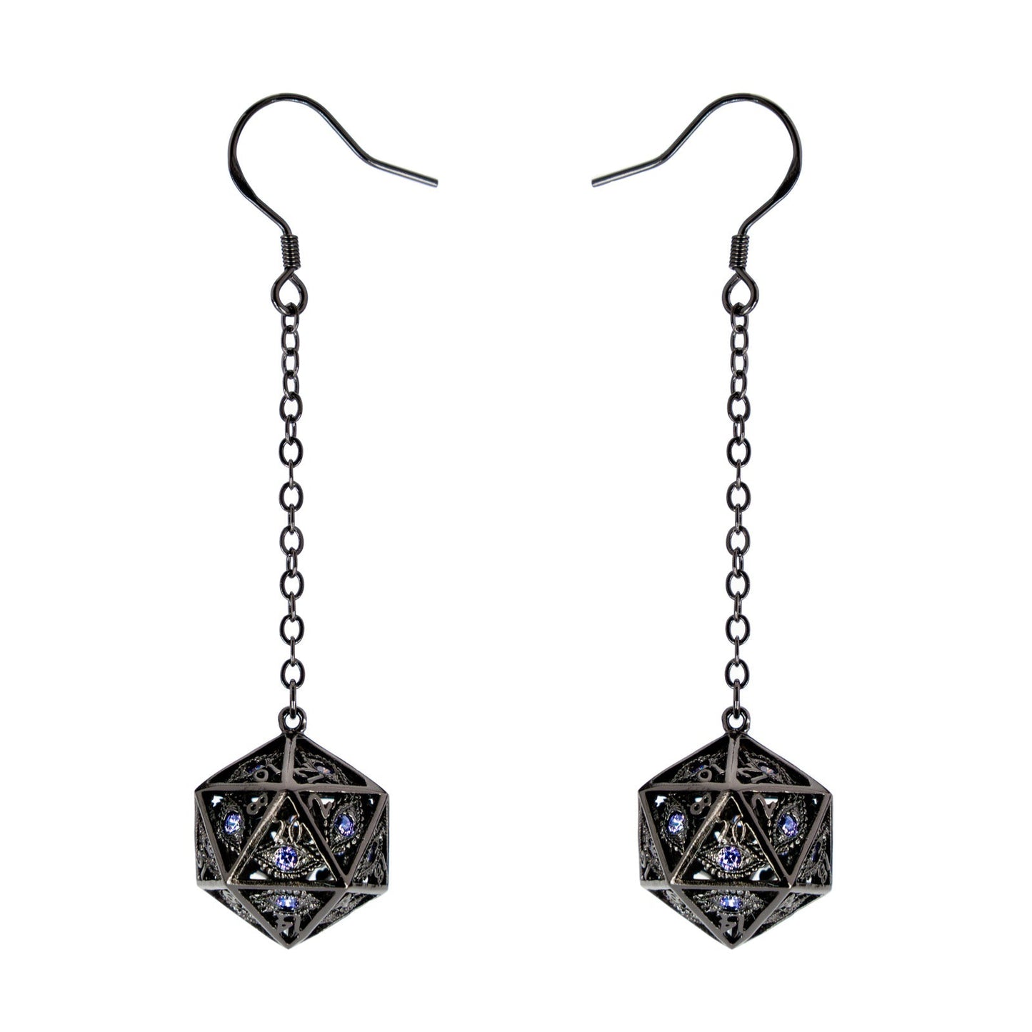 DRAGON'S EYE D20 DICE EARRINGS