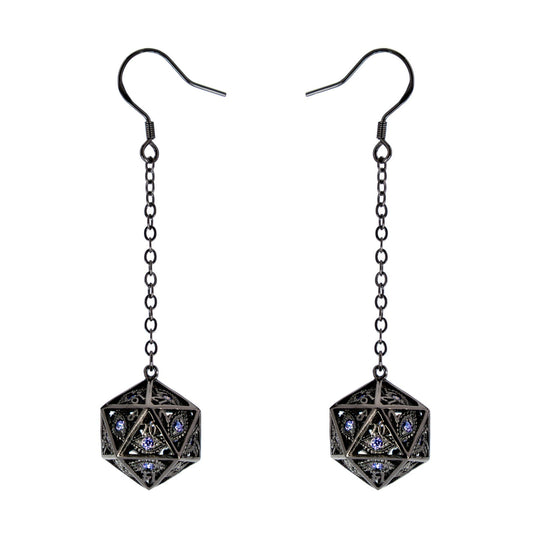 DRAGON'S EYE D20 DICE EARRINGS