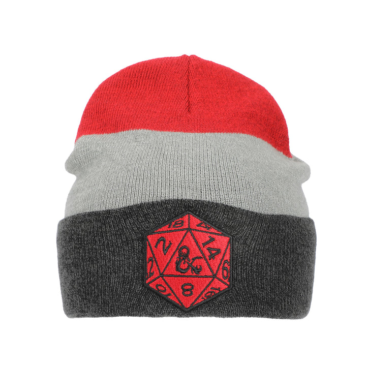D&D LOGO RED STRIPED KNIT BEANIE