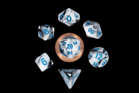 10mm MINI MARBLE W/ BLUE NUMBERS
