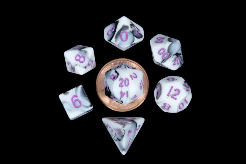 10mm MINI MARBLE W/ PURPLE NUMBERS
