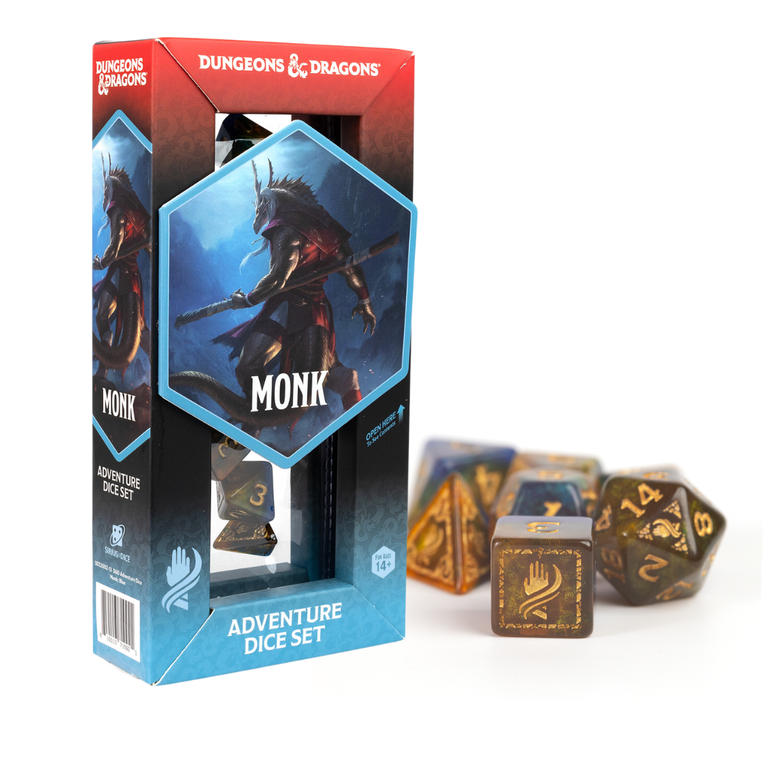D&D Adventure Dice Set: Monk- Blue