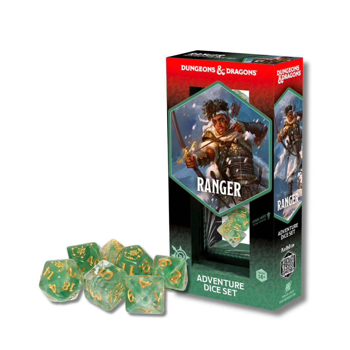 D&D Adventure Dice Set: Ranger: White, Green