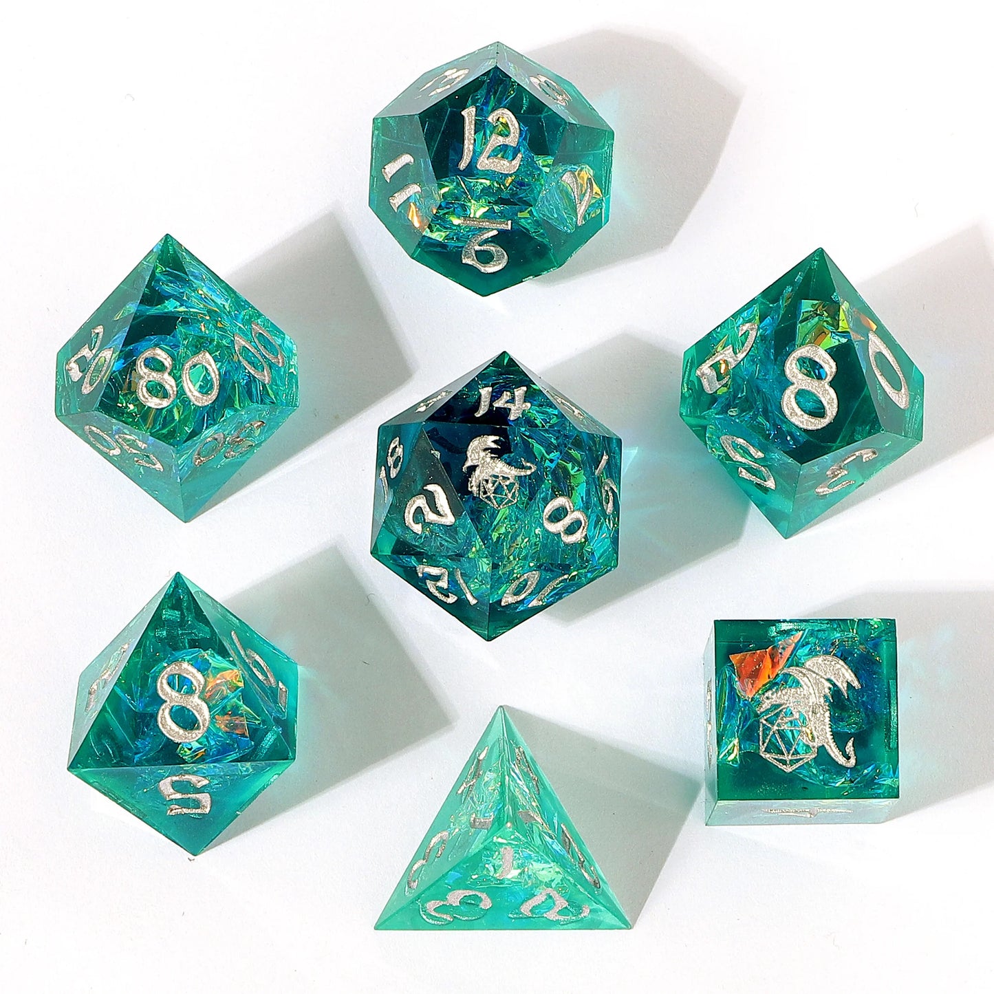 CAPTURED MAGIC SHARP RESIN DICE SET