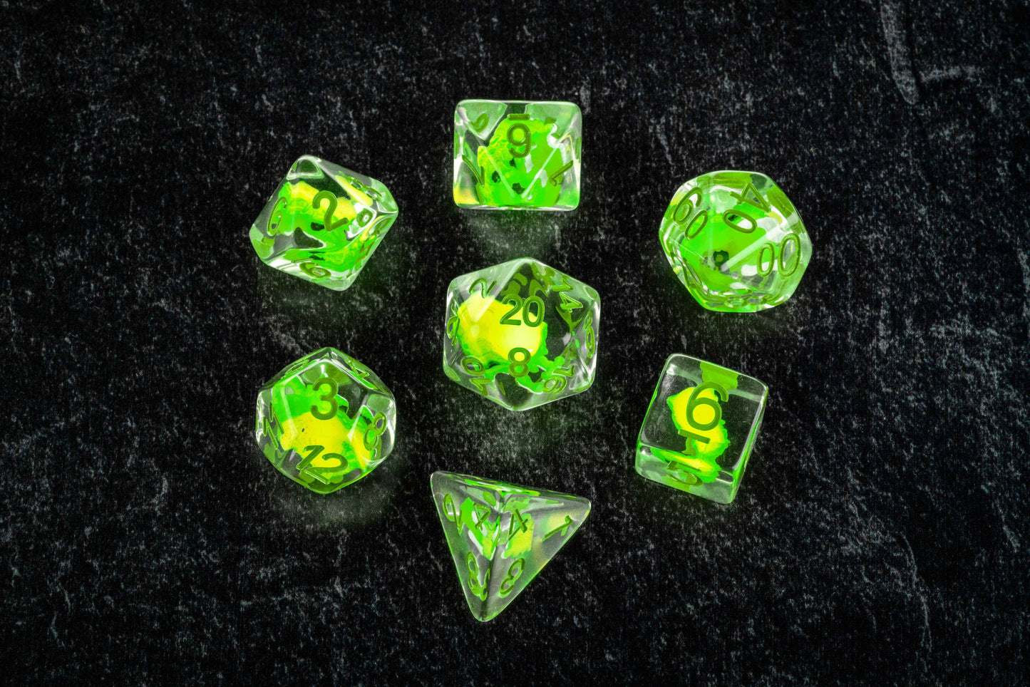 DRAGON STORM INCLUSION DICE SET: GREEN DRAGON