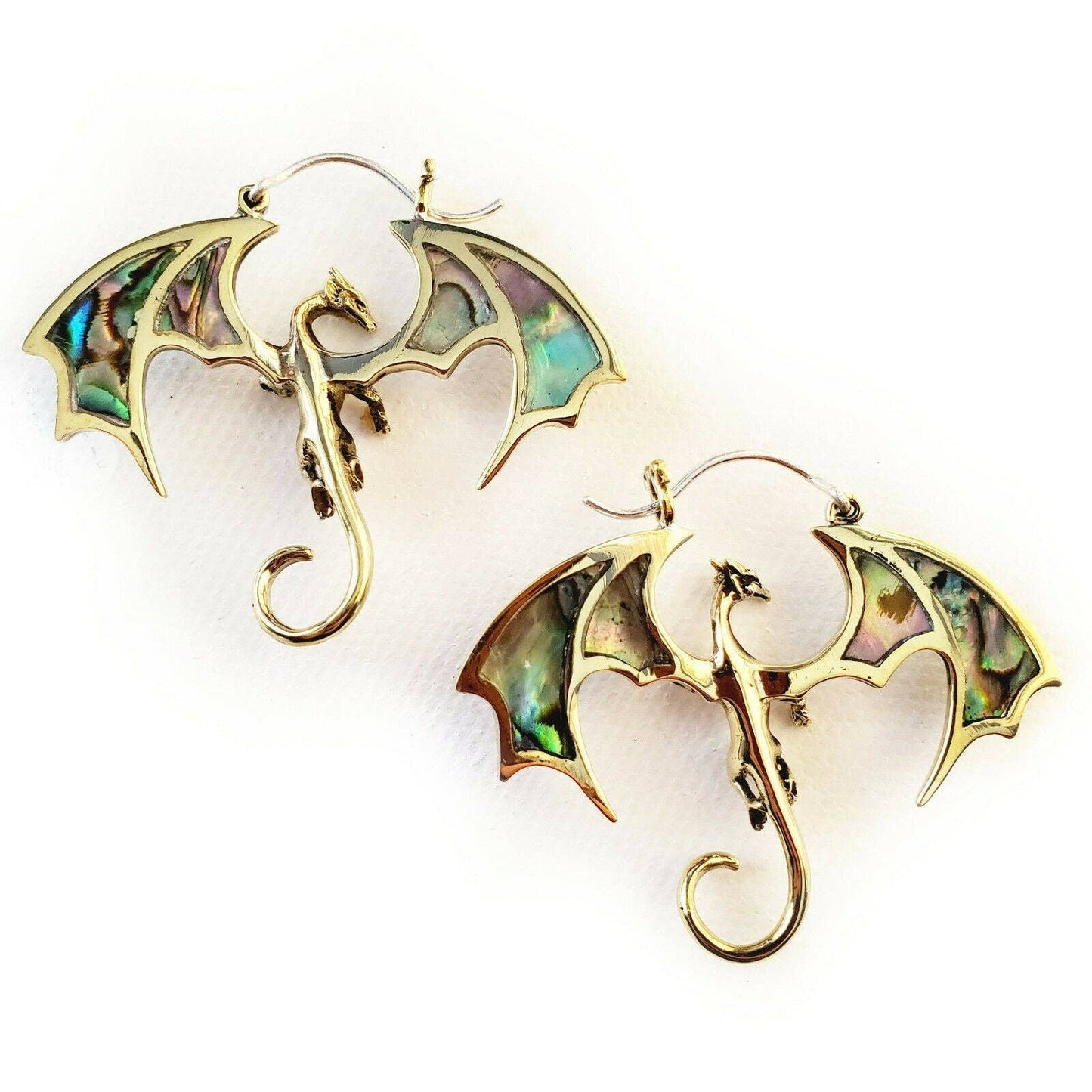 DRAGON CARVED ABALONE EARRINGS