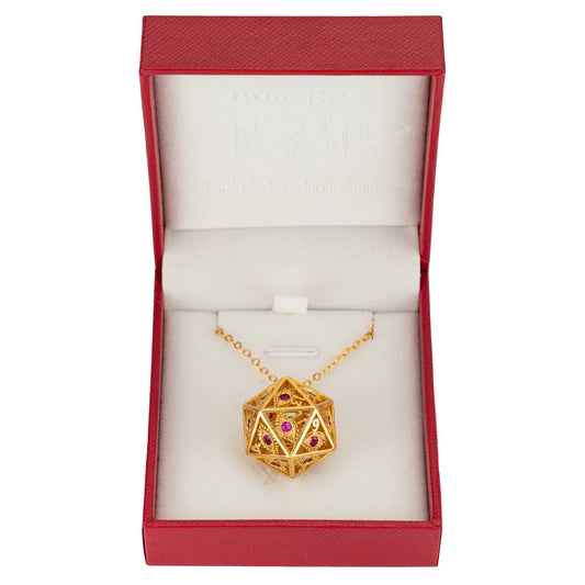 DRAGON'S EYE D20 NECKLACE