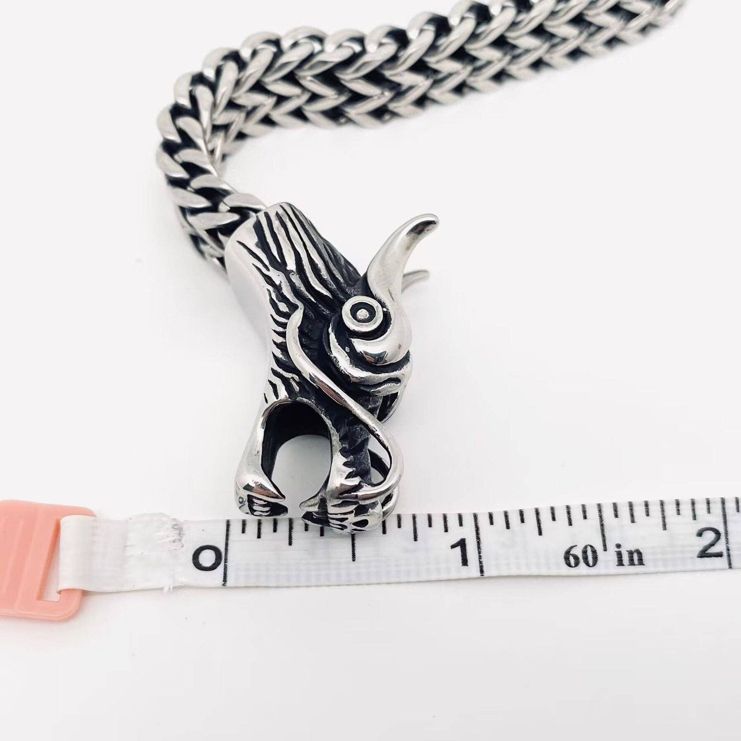 VINTAGE DOUBLE DRAGON HEAD STAINLESS STEEL BRACELET