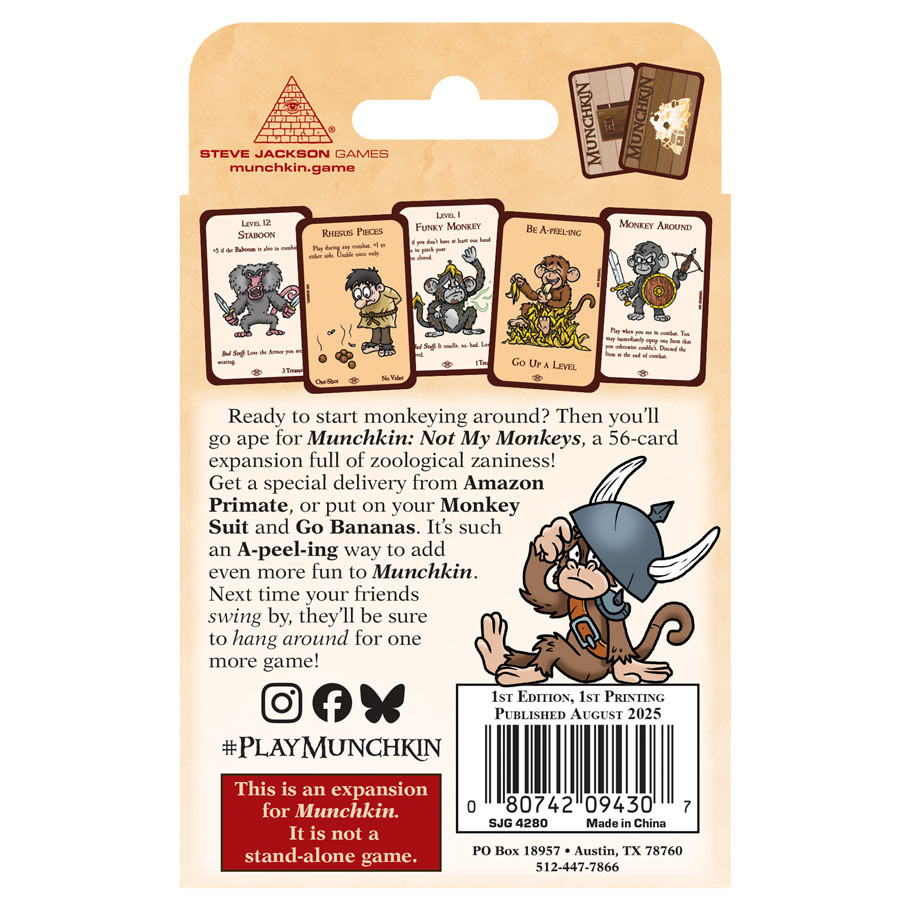 MUNCHKIN: NOT MY MONKEYS EXPANSION