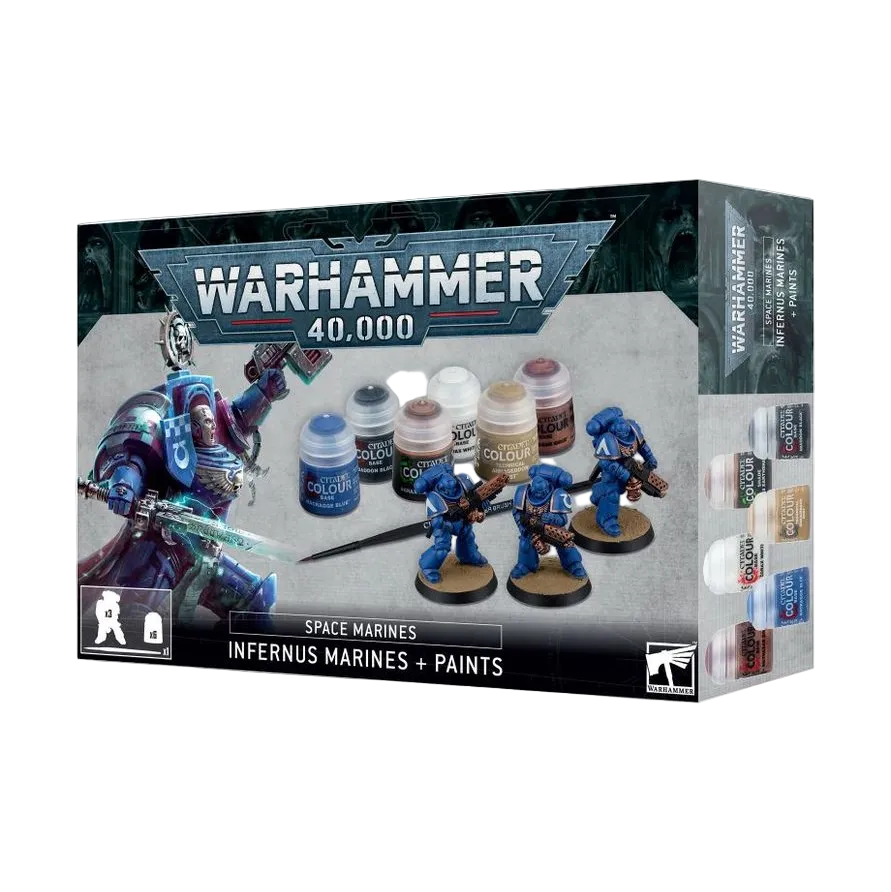 WARHAMMER 40,000 – SPACE MARINES: INFERNUS MARINES + PAINTS SET