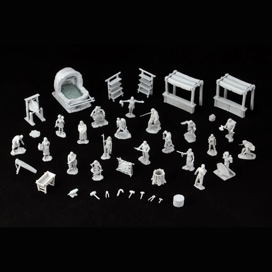 DEEP CUTS: TOWNSPEOPLE & ACCESSORIES UNPAINTED MINIATURES