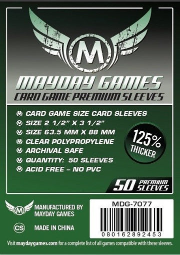 PREMIUM CARD SLEEVES 63.5MM X 88MM 50CT (100)