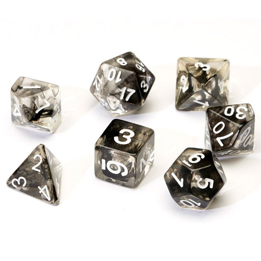 7-PIECE DICE SET: CLOUD TRANSLUCENT BLACK